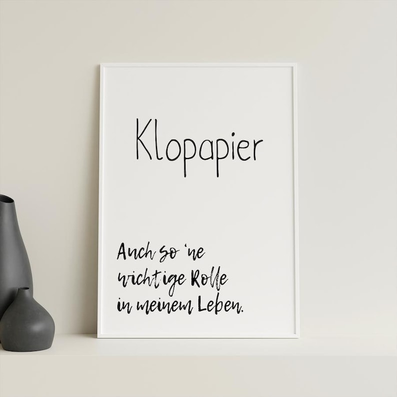 Póster divertido de papel higiénico | Decoración de baño con frase | Regalo para el baño de invitados o apartamento compartido | Arte mural A5 A4 A3 imagen 6