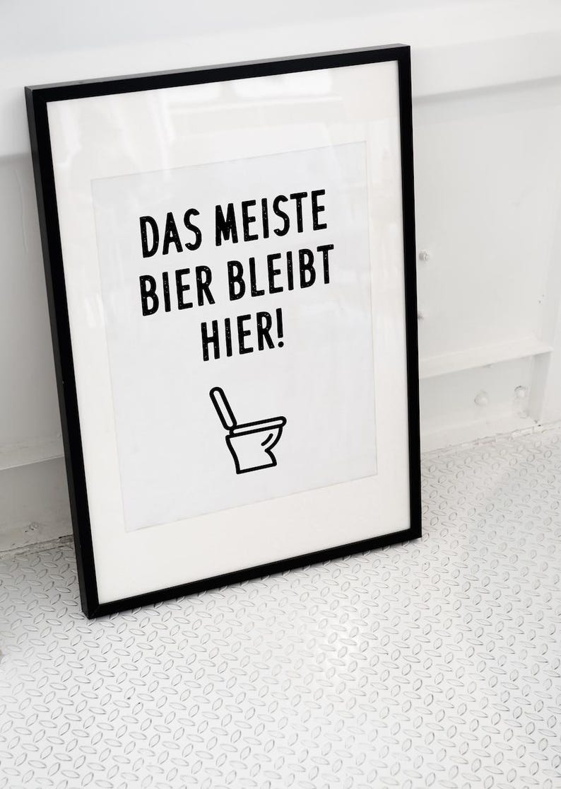 Funny poster "Most of the beer stays here" – high-quality art print, minimalist design, original gift idea A5 A4 A3 image 3