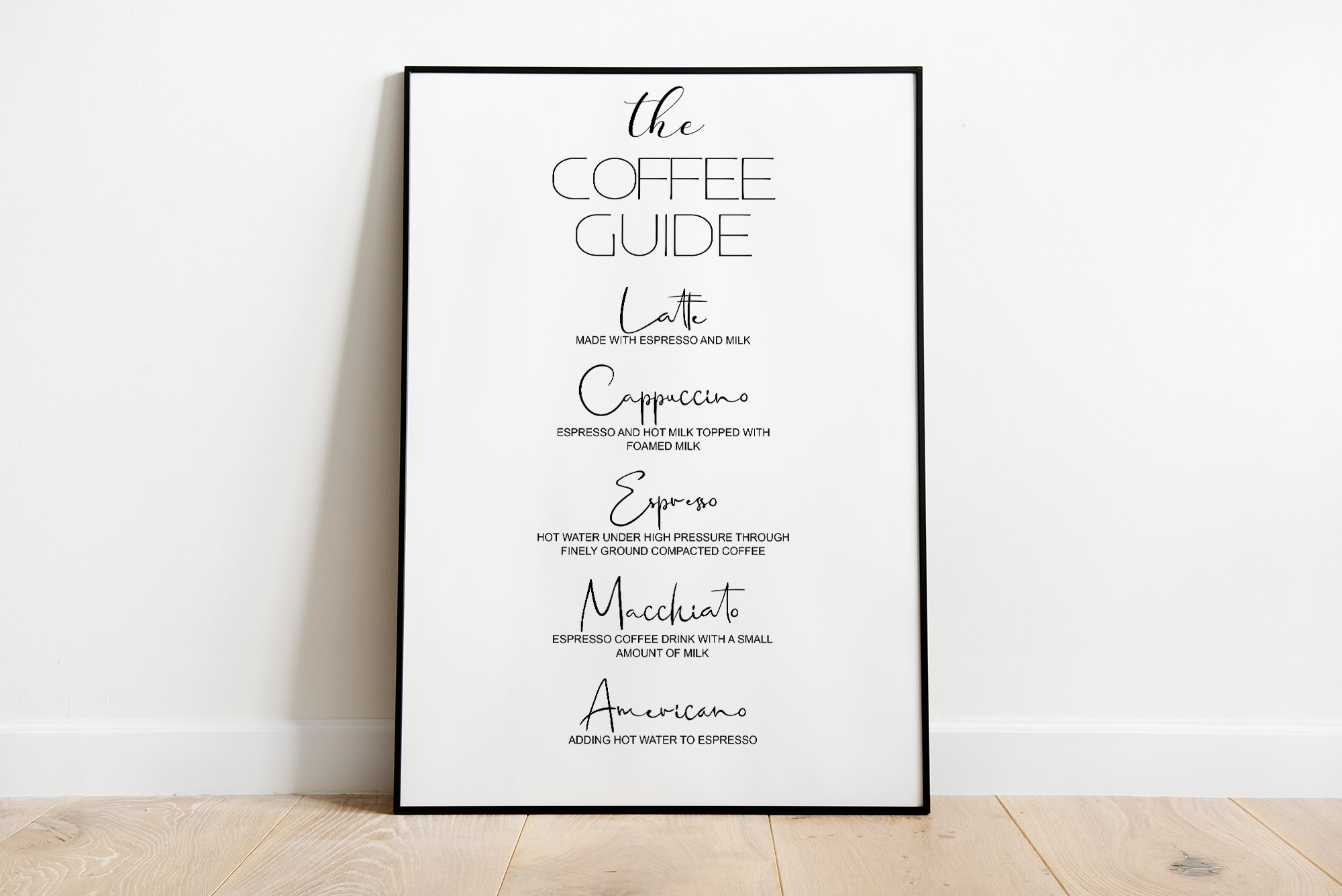 Le Guide Du Café - Affiche, Variétés de Café, Affiche Cuisine, Dans Les Tailles A5 A3