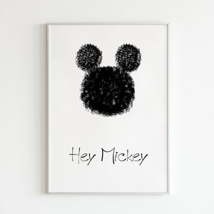 Póster de Mickey Mouse para la habitación de los niños - en tamaños A5 a A3