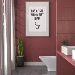 Funny poster "Most of the beer stays here" – high-quality art print, minimalist design, original gift idea A5 A4 A3 image 7