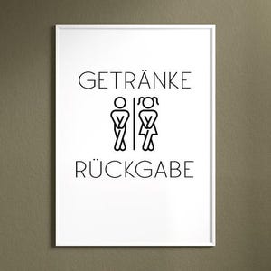 Funny poster "Drink Return" – minimalist design, high-quality art print on paper, gift idea for bathroom & guest toilet image 7