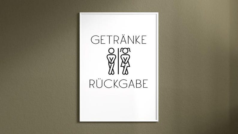 Funny poster "Drink Return" – minimalist design, high-quality art print on paper, gift idea for bathroom & guest toilet image 7