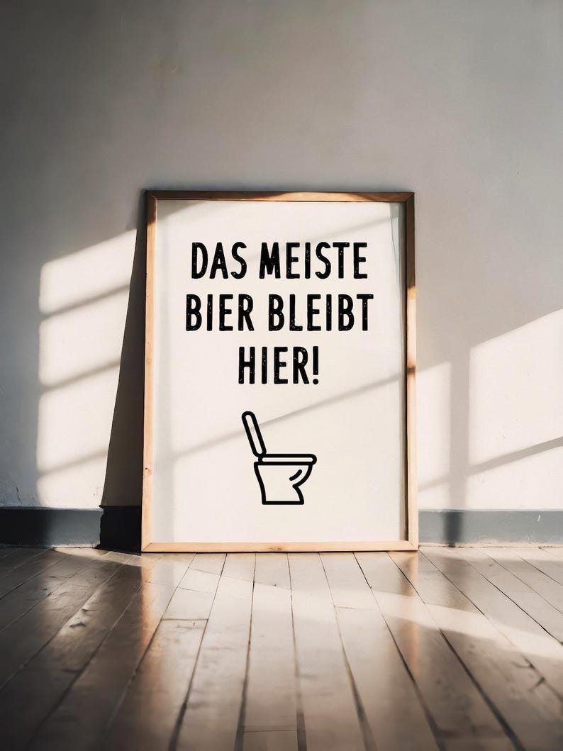 Funny poster "Most of the beer stays here" – high-quality art print, minimalist design, original gift idea A5 A4 A3 image 1