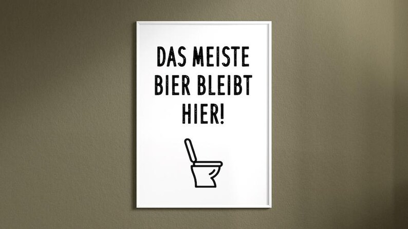 Funny poster "Most of the beer stays here" – high-quality art print, minimalist design, original gift idea A5 A4 A3 image 8