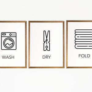 Wash, Dry, Fold - Laundry poster for the bathroom - available in sizes A5 - A3