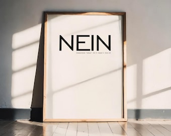 Poster "NO" A5 A4 A3 | Humorous typography poster, minimalist art print, gift idea & modern wall decoration