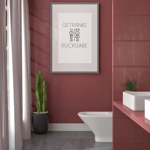 Funny poster "Drink Return" – minimalist design, high-quality art print on paper, gift idea for bathroom & guest toilet image 6