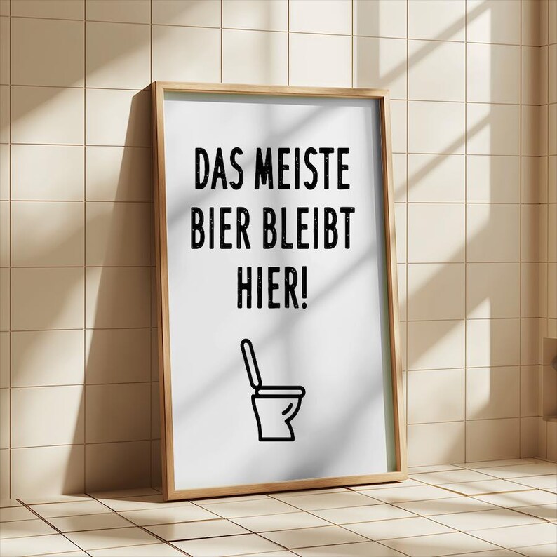 Funny poster "Most of the beer stays here" – high-quality art print, minimalist design, original gift idea A5 A4 A3 image 6