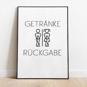 Funny poster "Drink Return" – minimalist design, high-quality art print on paper, gift idea for bathroom & guest toilet image 2