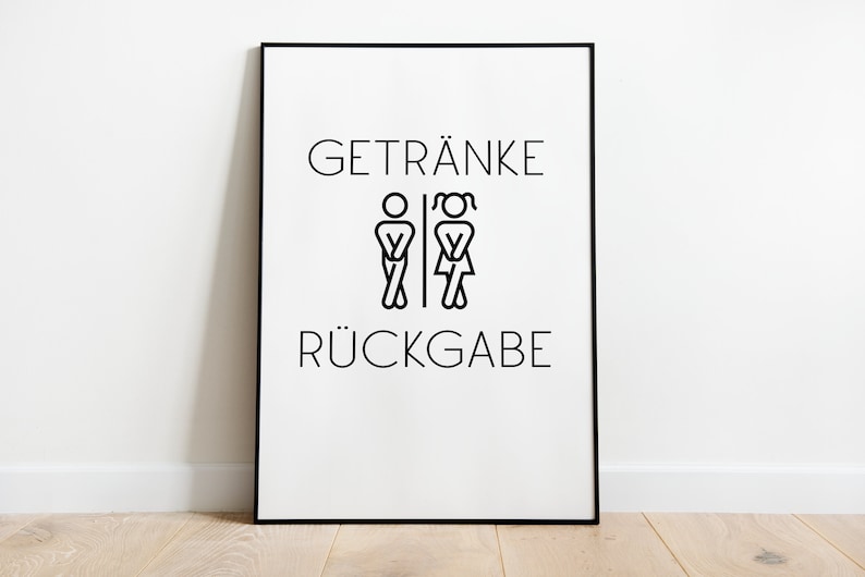 Funny poster "Drink Return" – minimalist design, high-quality art print on paper, gift idea for bathroom & guest toilet image 2
