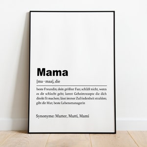 Mamá - la descripción más dulce de mamá - disponible en tamaños A5 - A3