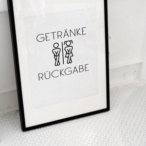 Funny poster "Drink Return" – minimalist design, high-quality art print on paper, gift idea for bathroom & guest toilet image 3