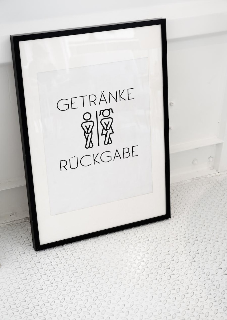 Funny poster "Drink Return" – minimalist design, high-quality art print on paper, gift idea for bathroom & guest toilet image 3