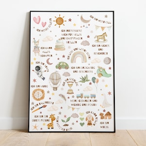 Magical affirmations for children: Cute sayings for positive thoughts! - Posters in sizes A5 - A3
