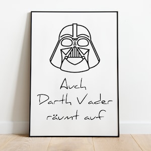 Darth Vader también limpia: carteles, habitaciones infantiles en tamaño A5 - A3