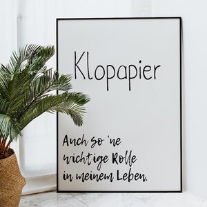 Póster divertido de papel higiénico | Decoración de baño con frase | Regalo para el baño de invitados o apartamento compartido | Arte mural A5 A4 A3 imagen 8