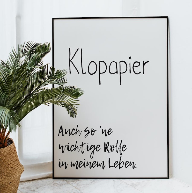 Póster divertido de papel higiénico | Decoración de baño con frase | Regalo para el baño de invitados o apartamento compartido | Arte mural A5 A4 A3 imagen 8