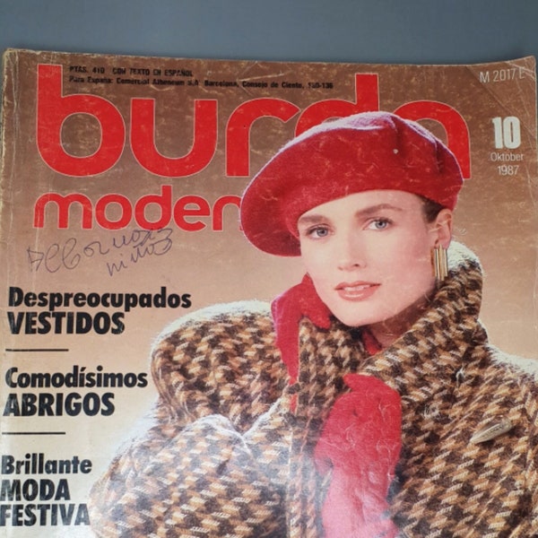 Burda Moden motifs de papier Avril 1987 rétro Burda Fashion vêtements magazine populaire