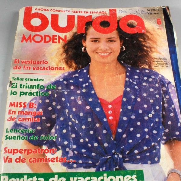 Magazines Burda Moden 6/1989 pour maman Modèles en papier Mars 1989 Vêtements de mode rétro Burda