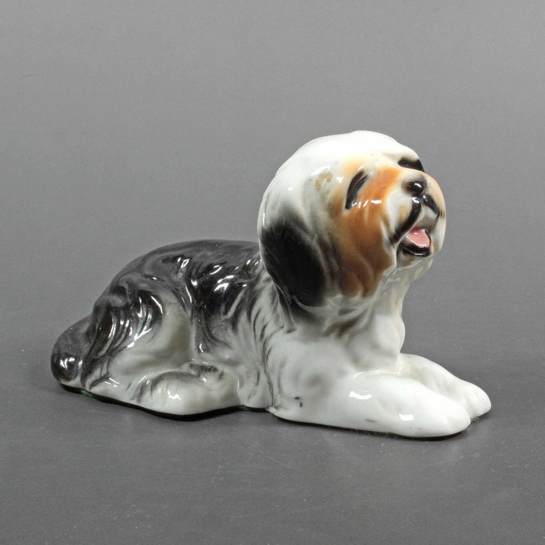 Old Shih Tzu statue pottery Figurine Pekingese ceramic China dog figure Collectable statue dog Small ceramic dog Old dog Chinese amulet image 1