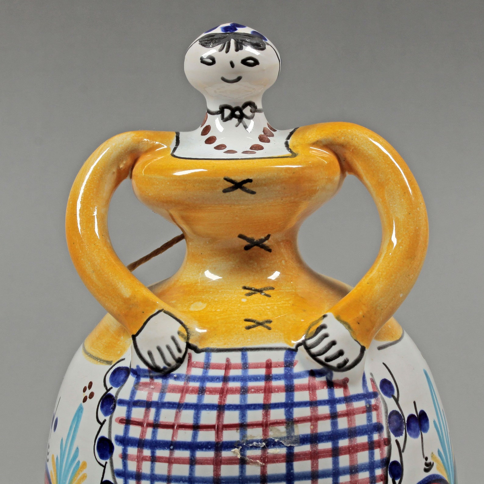 Multicolor bell made of ceramic Lady bell farmhouse Blue Etsy