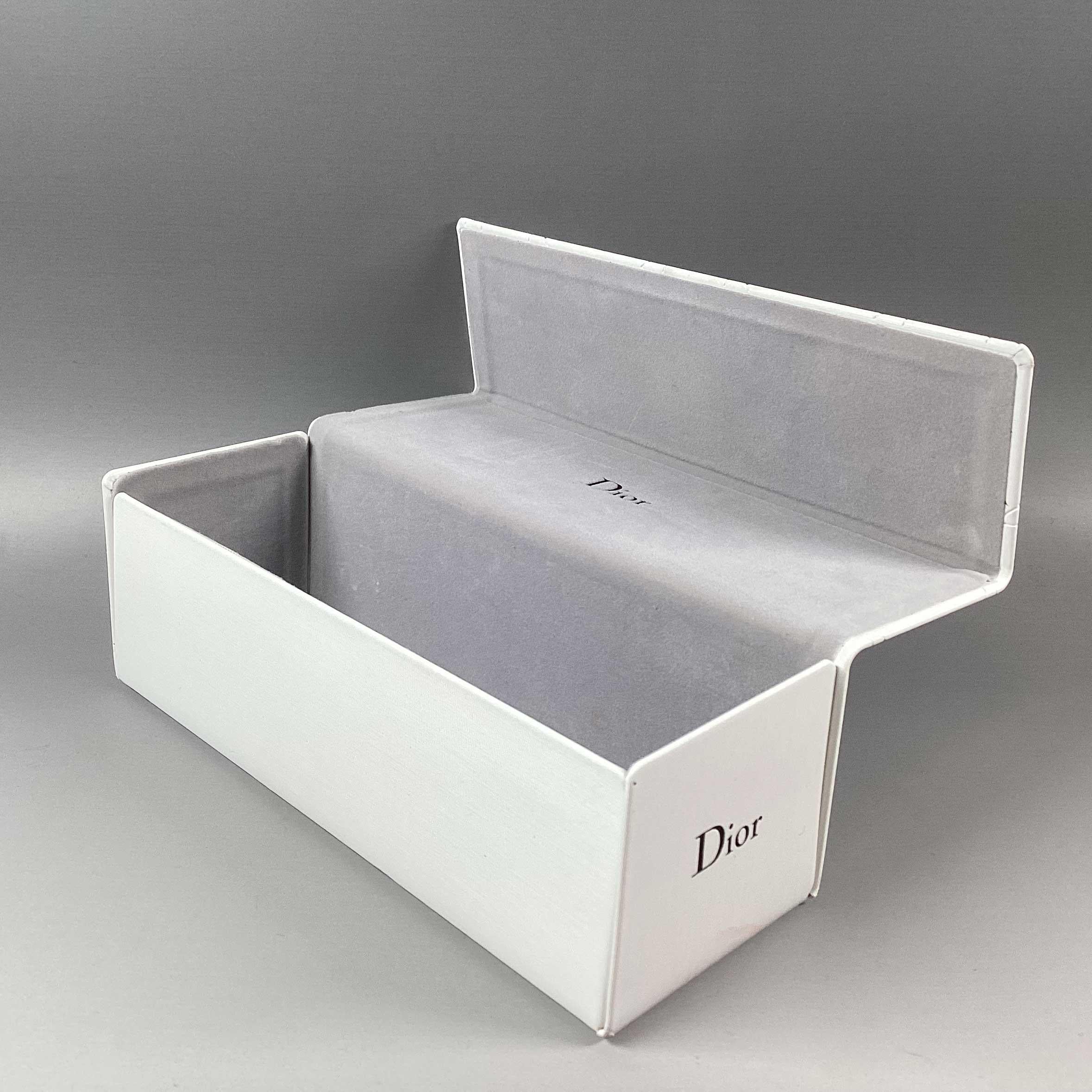 Vintage Christian Dior Glasses Case: White Faux Leather