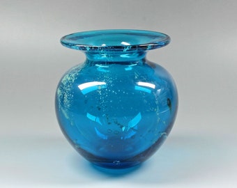 Retro Italian Blue Glass Vase: Mid-Century Modern Decor