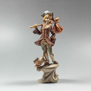 Figurine Italy Fontanini Simonetti polymer resin Mid century resin figurines boy Figurine country boy Italy figurine shepherd boy