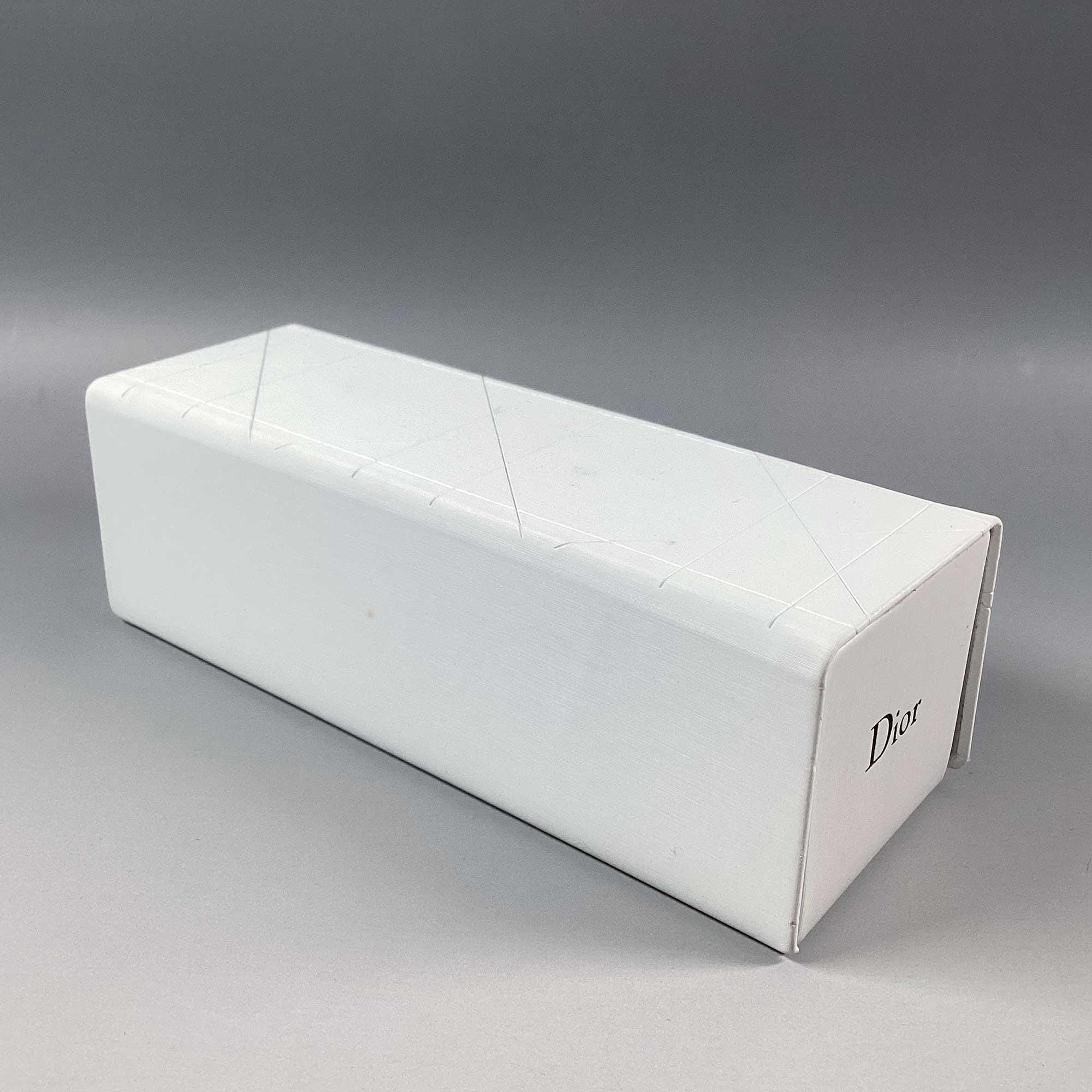 Vintage Christian Dior Glasses Case: White Faux Leather