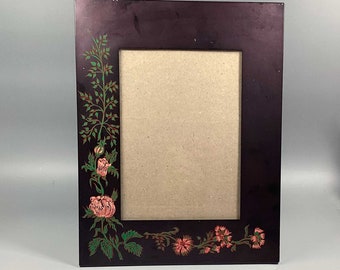Vintage purple metal photo frames Flowers photo frame Italy Old retro photo frame Picture ornate rectangular photo frame Photo frame 5x7