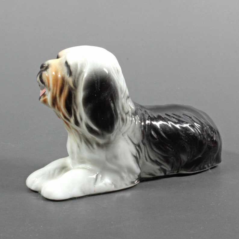 Old Shih Tzu statue pottery Figurine Pekingese ceramic China dog figure Collectable statue dog Small ceramic dog Old dog Chinese amulet image 2