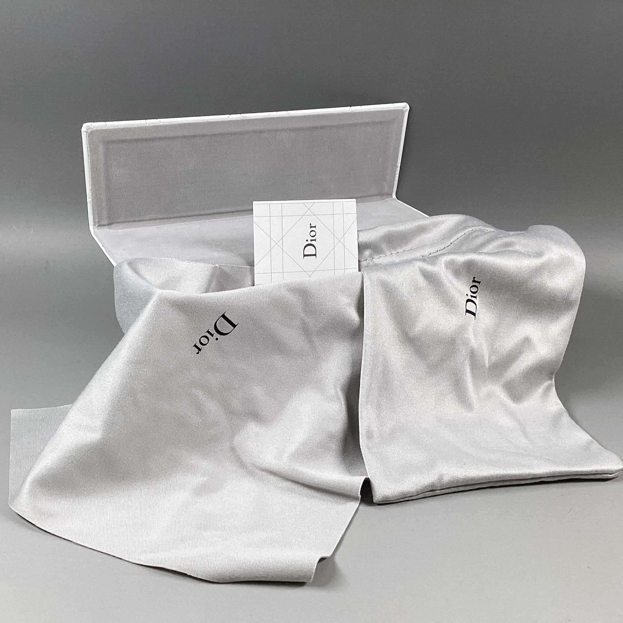Vintage Christian Dior Glasses Case: White Faux Leather