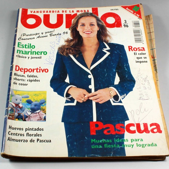 Revistas Burda Moden 3/1996 Patrones de papel Marzo 1996 Ropa - Etsy México