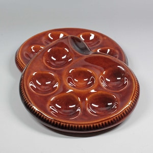 Set two brown ceramic egg dishes Easter Pottery Christmas snail dishes brown Vintage small oven dish Presentation rustic interior decoration