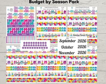 Kit de cumpleaños (septiembre, octubre, noviembre) Cuaderno de presupuesto por temporada / Paquete completo o hojas individuales