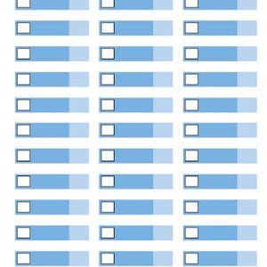 May include: Sheet of blue budget category stickers with white boxes for check marks. The text "Thin Always Available - Budget Category Stickers Blue 1" is at the top. The stickers are designed for financial planning and organization.