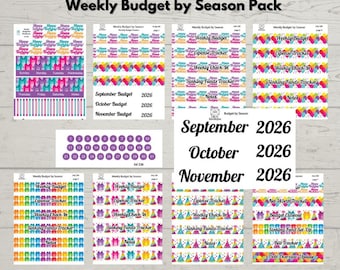 Kit de cumpleaños (septiembre, octubre, noviembre) Cuaderno de presupuesto semanal por temporada / Paquete completo o hojas individuales