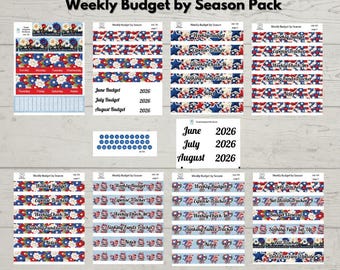 Cuaderno de trabajo de presupuesto semanal por temporada (126 de julio) / Paquete completo o hojas individuales