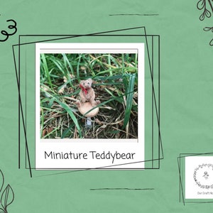 Miniature Teddy Bear tutorial pdf, pipecleaner animal, craft kit, diy