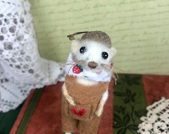 Toby, needle felted dollhouse miniature doll