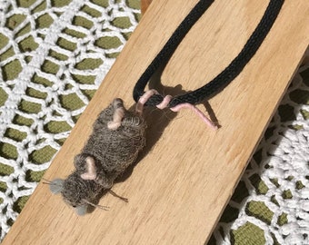 Baby Rat Pendant, Petrat necklace