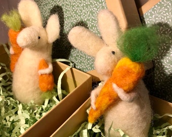 Easter bunny, needle felted rabbit —made to order