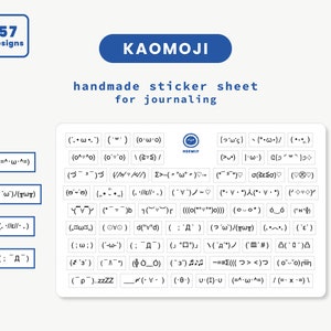Planche de stickers • Kaomoji • Fait main par Heemly