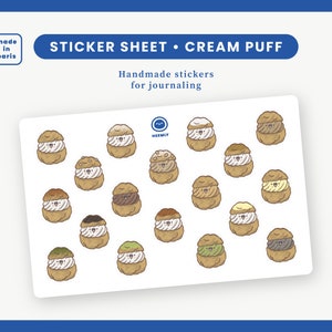 Planche de Stickers • Boulangerie • Cream Puff • Fait main par Heemly