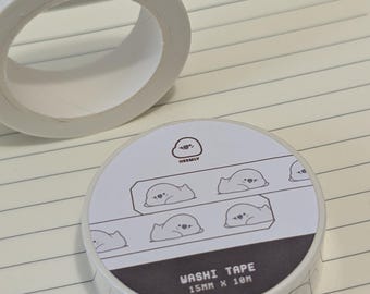 Washi tape | Laying | Hatchi, the parakeet | Cute japanese washi tape, masking tape, kawaii washi tape, illustration tape