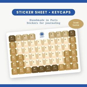 Planche de stickers • T'es mon type • Alphabet • Iced Latte • Fait main par Heemly