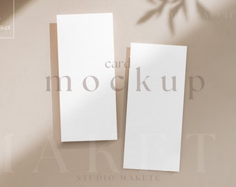 Wedding Menu Card Mock Up, 4x9 Wedding Program Double Sided Blank Card Mockup, Thank You Menu PSD Mockup, Wedding Mockups