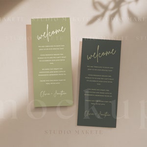 Wedding Menu Card Mock Up, 4x9 Wedding Program Double Sided Blank Card Mockup, Thank You Menu PSD Mockup, Wedding Mockups image 6