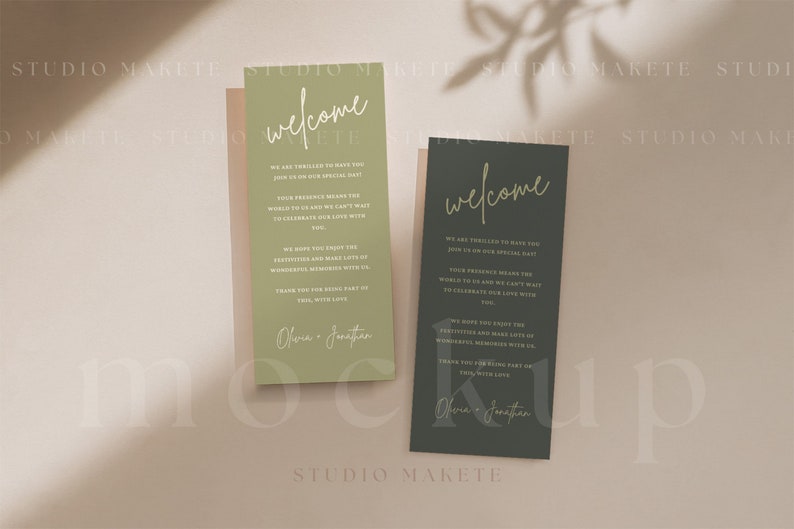 Wedding Menu Card Mock Up, 4x9 Wedding Program Double Sided Blank Card Mockup, Thank You Menu PSD Mockup, Wedding Mockups image 6